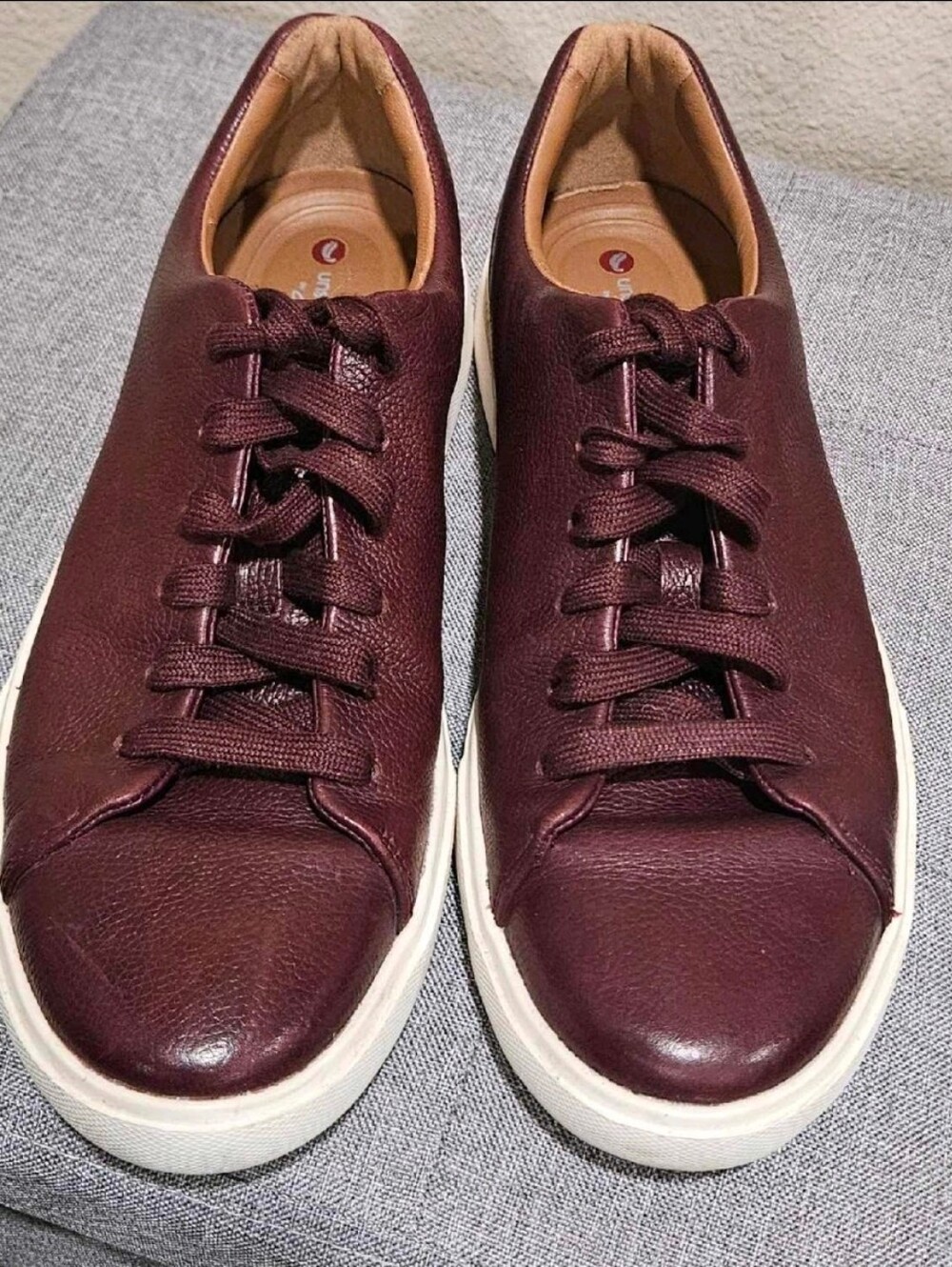 Clarks Un Costa Lace sneakers in ox-blood leather